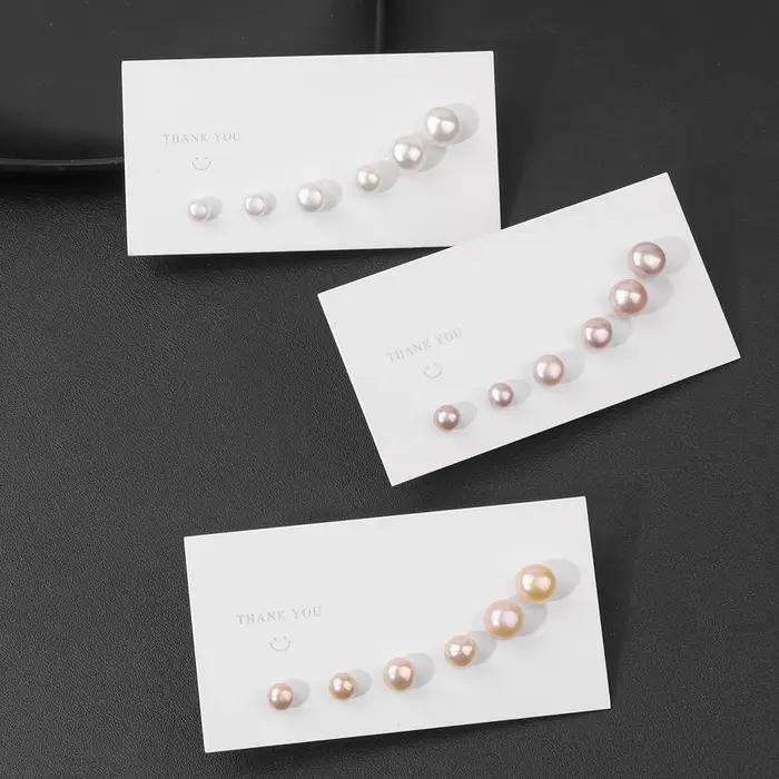 Boucles d'oreilles en perles d'eau douce naturelles pour femmes et filles, 3 couleurs, bijoux fins de mariage, cadeaux, 3 paires
