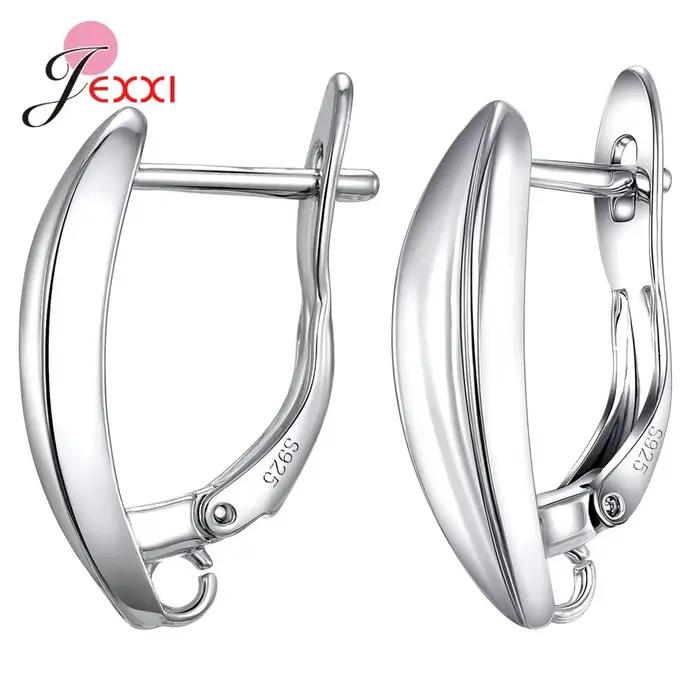 1 paire 925 argent Sterling Huggies boucles d'oreilles petit rond strass boucles d'oreilles femmes m