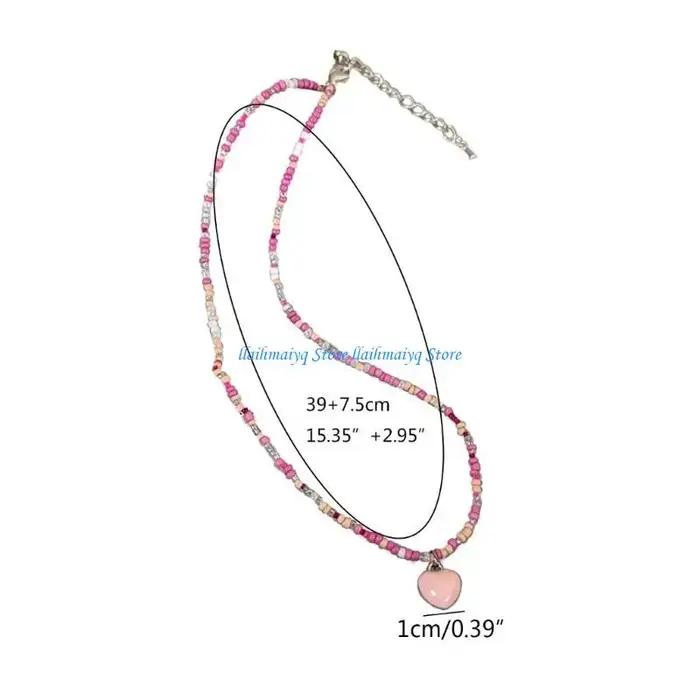 573b Collier couleur couleur bonbon collier acrylique bohème