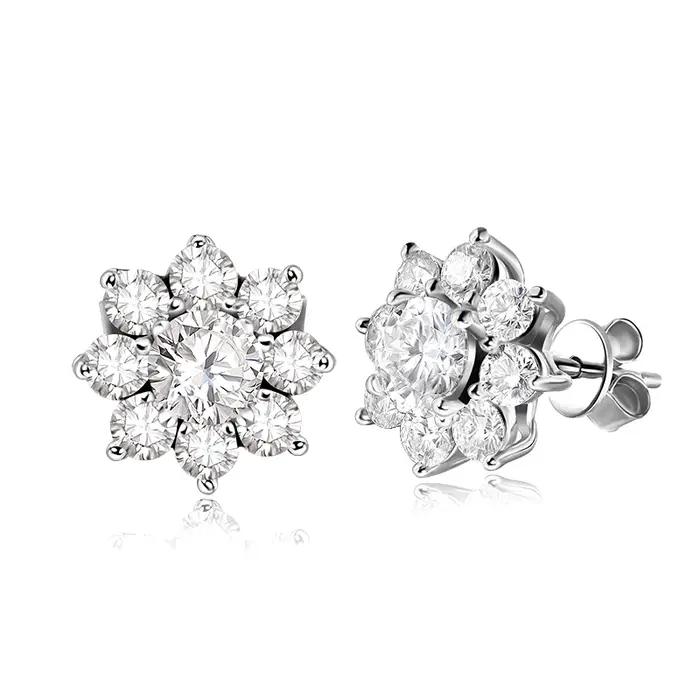 Boucles d'oreilles en diamant Moissnaite pour femmes, 0,5ct D VVS1, plaqué argent Sterling 925, or b