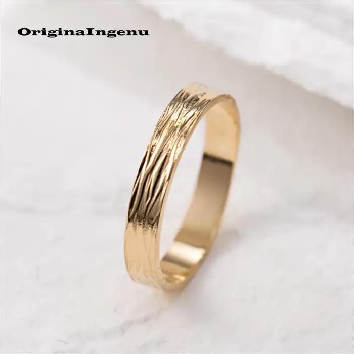 Bague optique remplie d'or 14 carats faite à la main, bague d'empilage personnalisée, bijoux délicats, bijoux simples et étanches