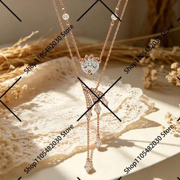 Collier à trois cercles entrelacés, style élégant et raffiné