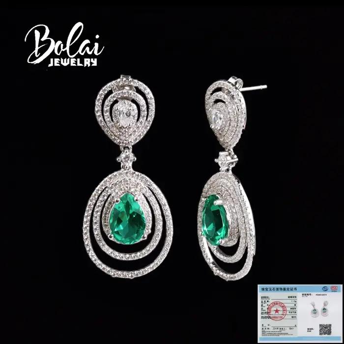 Boucles d'oreilles longues de luxe en argent S925