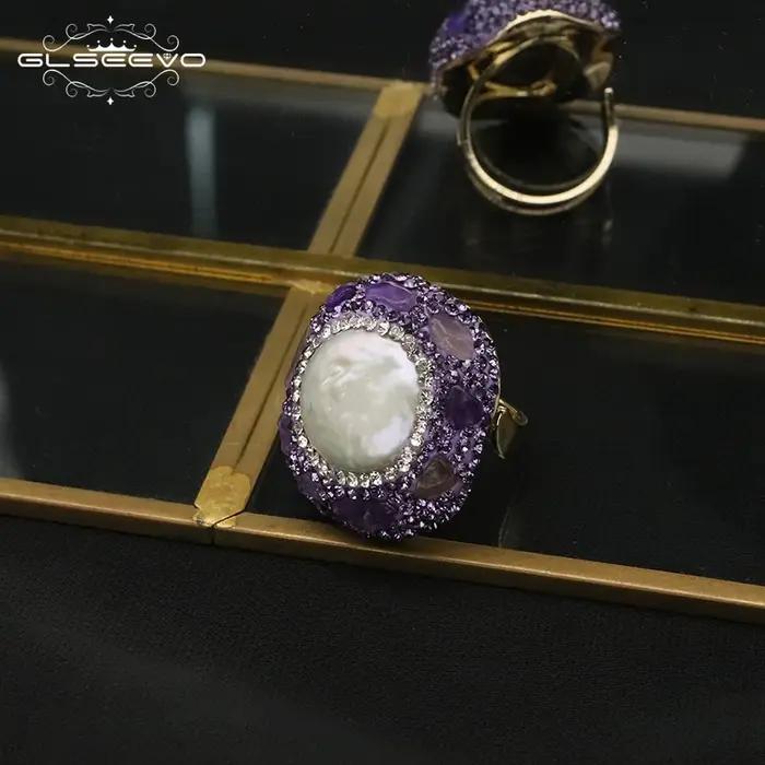 Bague Vintage en Perles d'Eau Douce Baroques Naturelles pour Femme