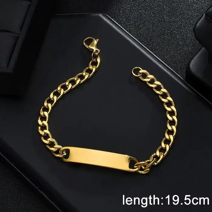 Treebud – Bracelets personnalisés avec nom gravé, en acier inoxydable, pour femmes, hommes et enfants, gravure Laser, étiquette d'identification, cadeaux de famille, bijoux
