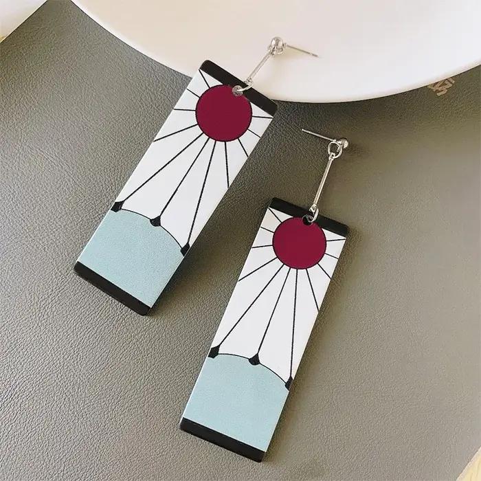 Demon Killer Anime Acrylique Tanjiro Rick Boucles d'Oreilles pour Bol
