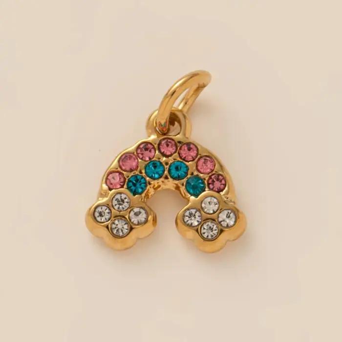 Charms étoile lune arc-en-ciel soleil en acier inoxydable plaqué or 18 carats pour fabrication bijoux à faire soi-même occasions spéciales