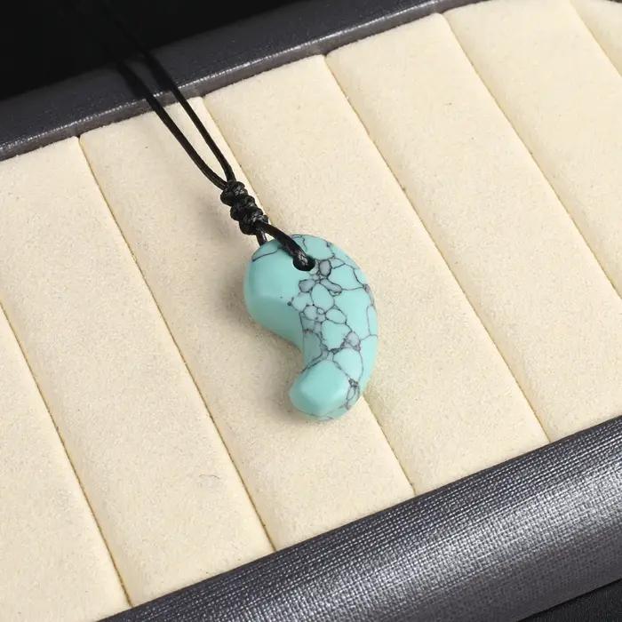 Mini collier pendentif en forme de virgule pour hommes et femmes