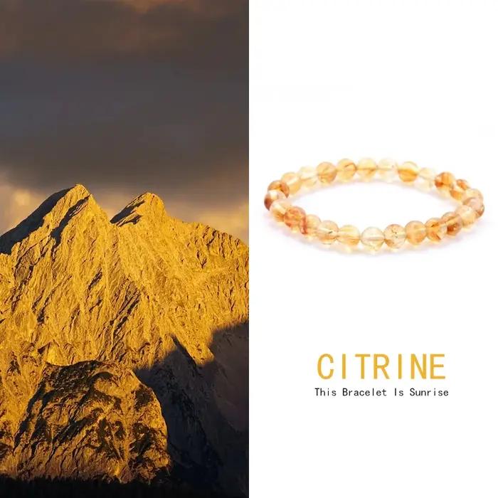 Bracelet Citrine 7A, bijoux porte-bonheur