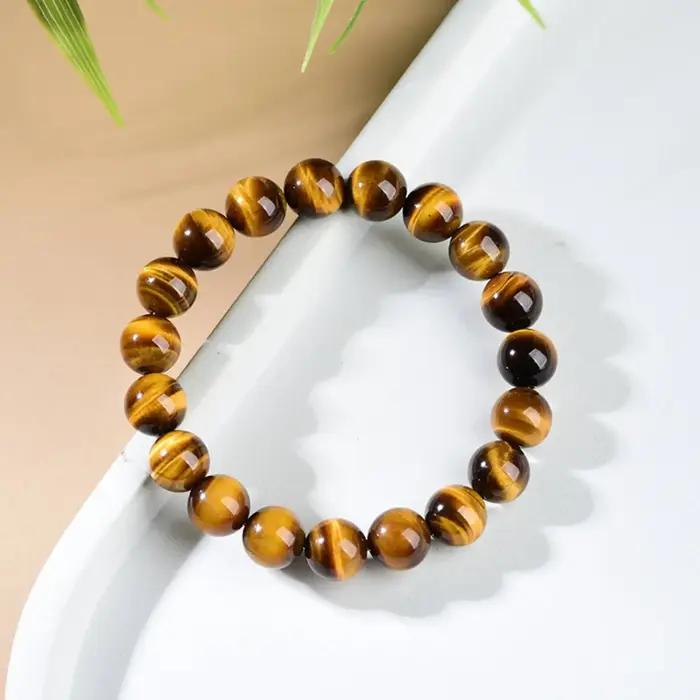 Bracelet en pierre naturelle œil de tigre pour homme et femme