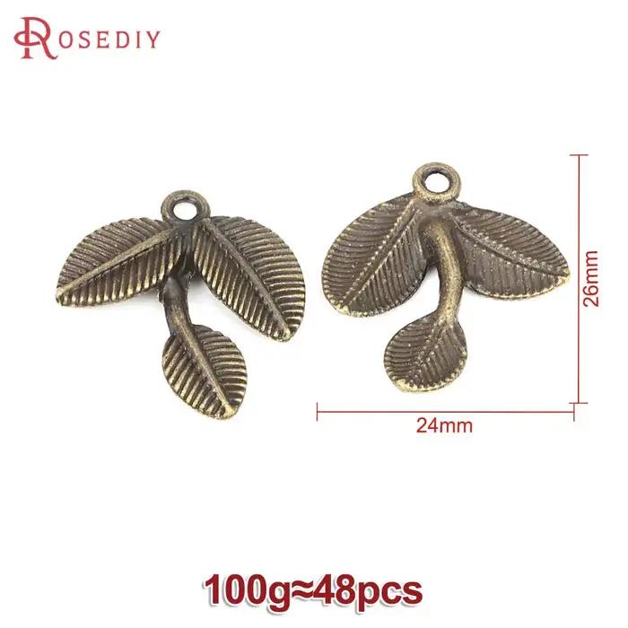 Pendentifs breloques feuilles vintage en alliage de zinc couleur or antique pour fabrication de bijoux diy accessoires colliers boucles doreilles occasions spéciales