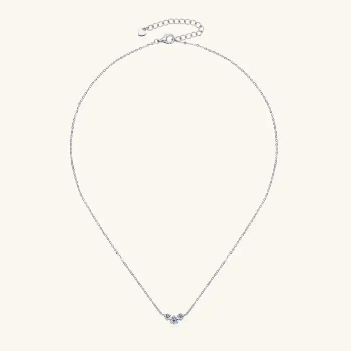 IOGOU-Collier pendentif en argent véritable 925 pour femme, collier Moissanite complet, bijoux tour de cou, 3 charbons, document D, VVl's