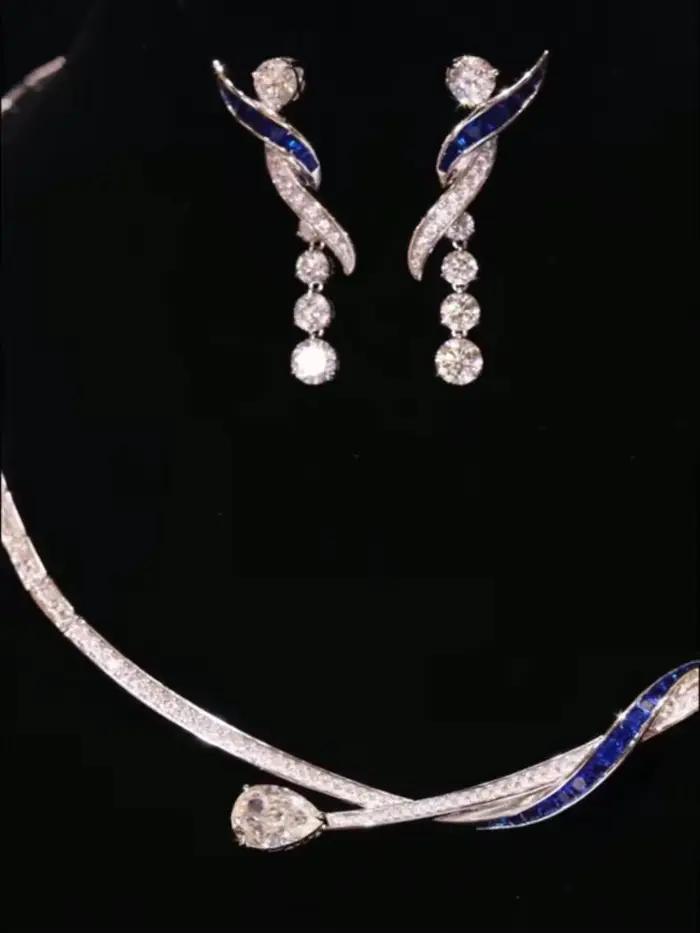 Ensembles de bijoux en argent regardé 925 pour femmes