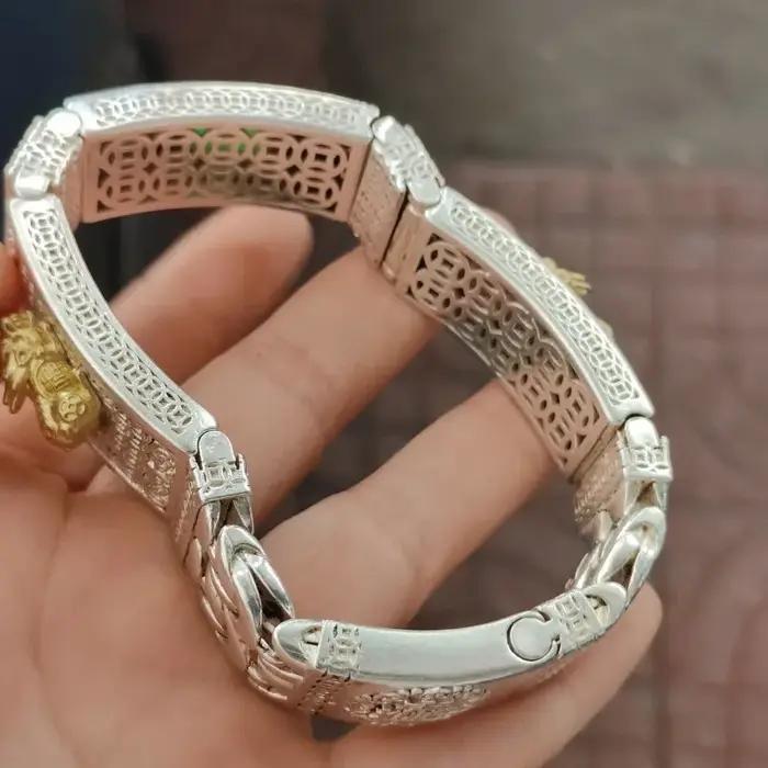 Bracelet Pixiu en argent thaïlandais fait main