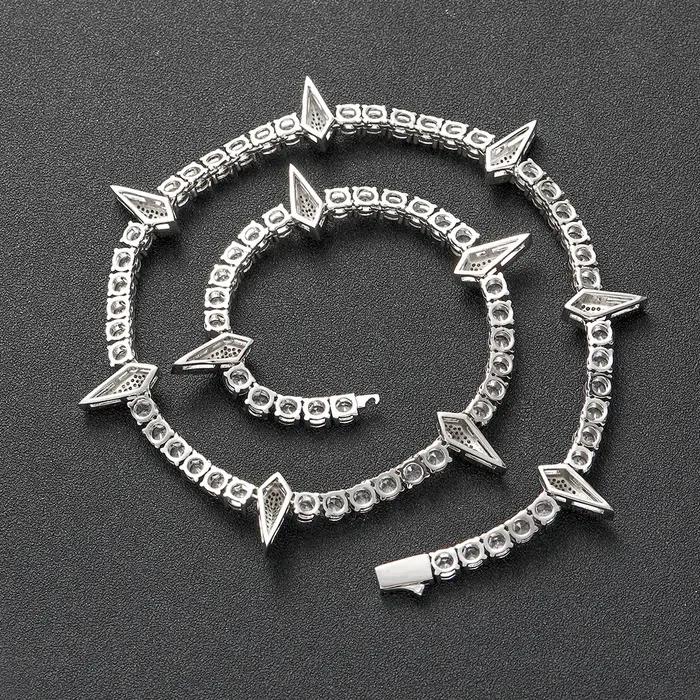 ESKEEM HipHop bijoux glacé Tennis tour de cou plaqué or blanc Micro pavé diamant 5mm panthère noire