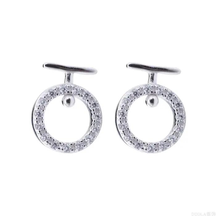 RETTI – boucles d'oreilles rondes en zircon pour femmes