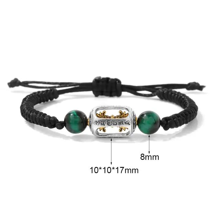 Bracelet en pierre d'oeil de tigre pour hommes et femmes