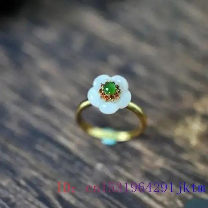 Bague en fleur de jade MC bijou de jade naturel réglable cadeau pour femme occassions spéciales traditionnelle alliance de mariage elegance et symbole de pureté