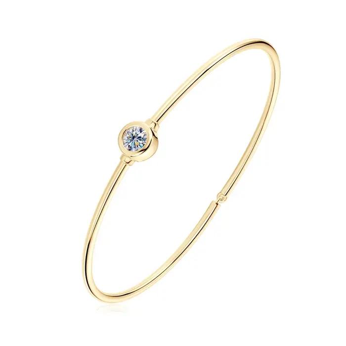 RAPRGOLD – Bracelet rond réglable en Moissanite pour femmes