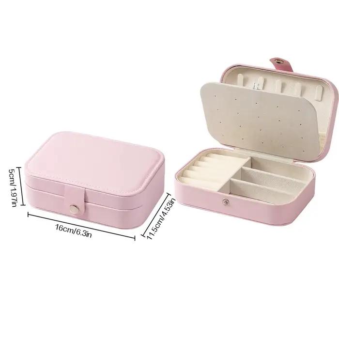 Boîte à bijoux Portable multi-compartiments avec doublure en velours