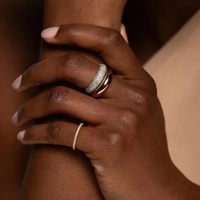 DPLAOPA – bague à dôme fin en argent Sterling 925