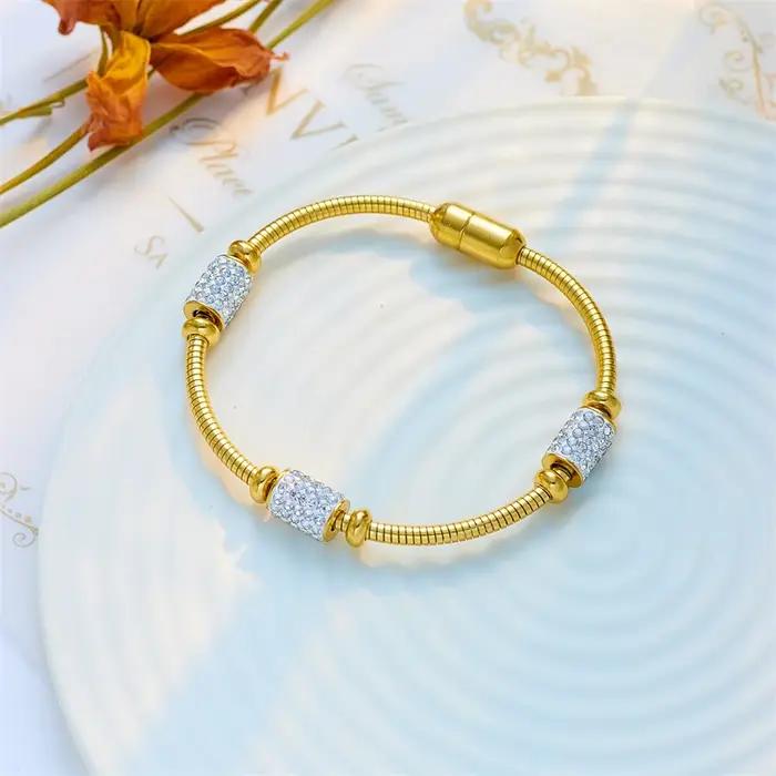 DIEYURO – Bracelet en perles de zircone pour femmes et filles