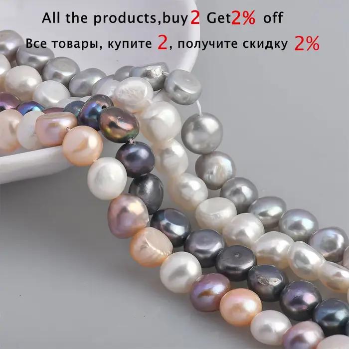 Perles de culture d'eau douce naturelles en blanc et gris pour bijoux baroques occasions spéciales femmes