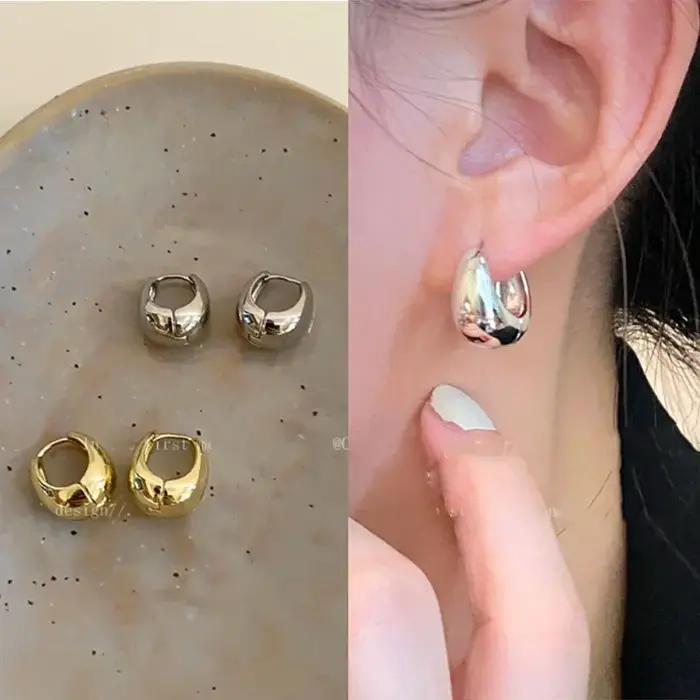 Boucles d'oreilles rondes vintage en argent regardé 925 pour femmes