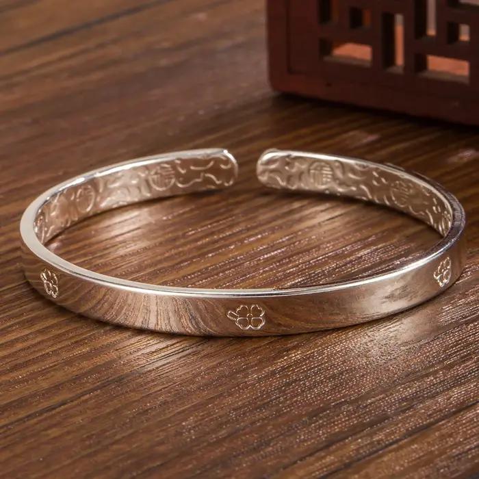 Bracelet porte-bonheur en argent 925 serti de pierres blanches pour femme, élégant bijou de créateur, cadeau pour occasions spéciales