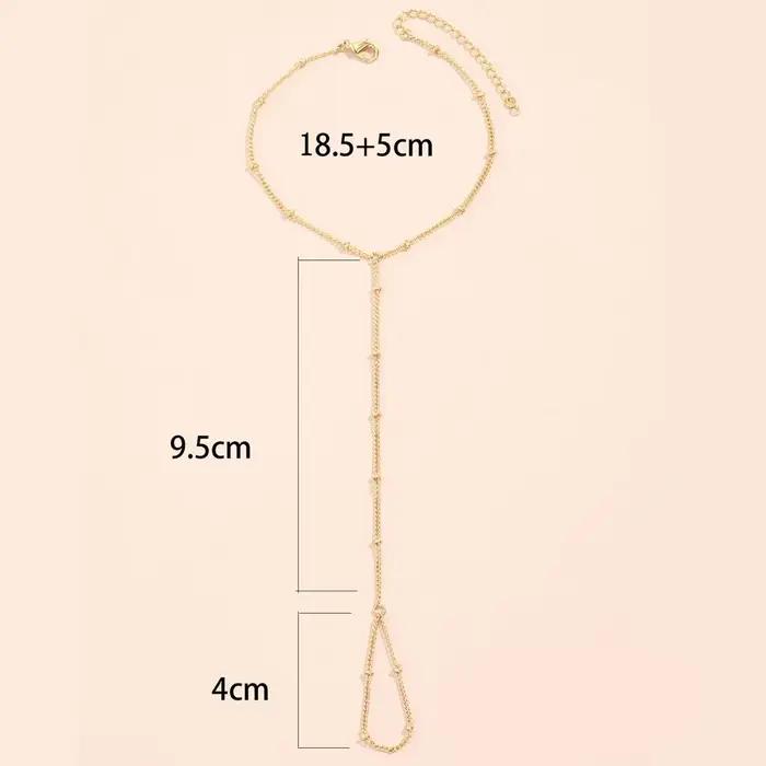 Bracelet Chaîne à Main Délicat Anneau Plaqué Or Chaînes à Maillons Faites à la Main Pour Femmes Occasions Spéciales