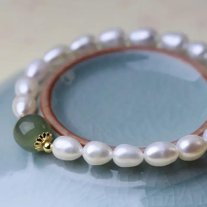 Bracelet en perles d'eau douce naturelles avec design baroque et boucle unique pour homme et femme occasions spéciales