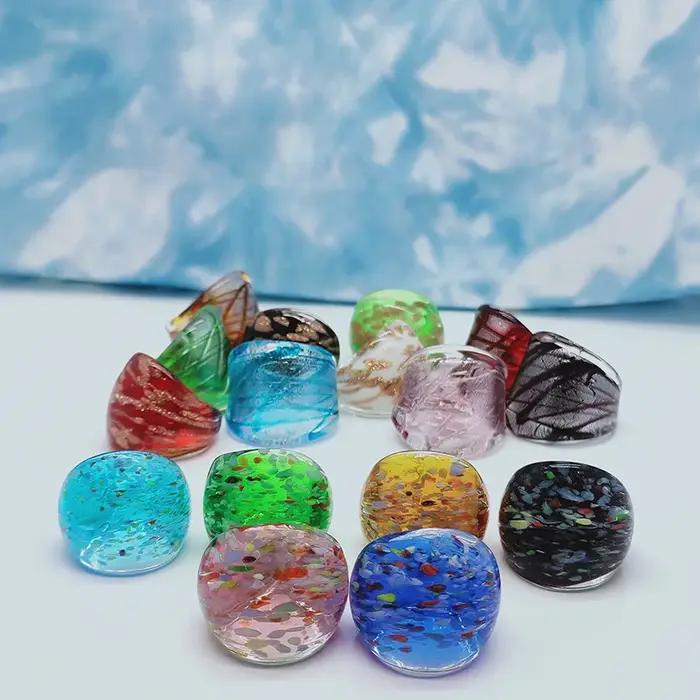 Bague vintage en verre Mura design géométrique unique pour femmes occasions spéciales sorties soirées élégantes