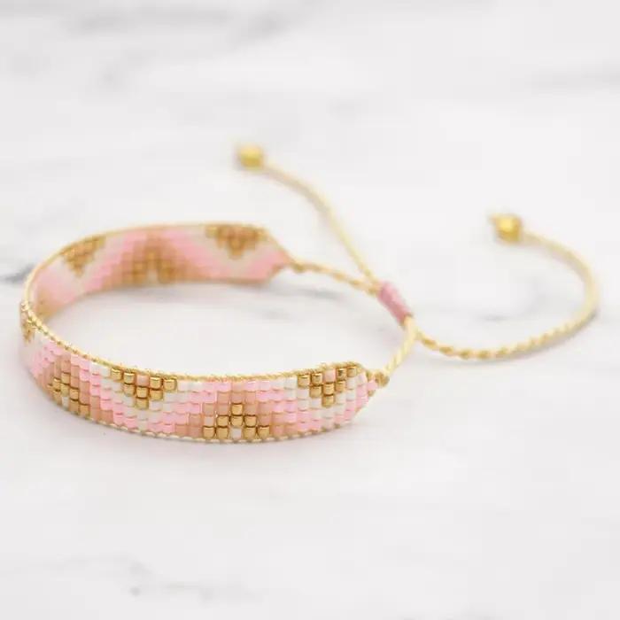 Bracelet boule de riz mode géométrie tendance simplicité tissé à la main bohême réglable unisexe