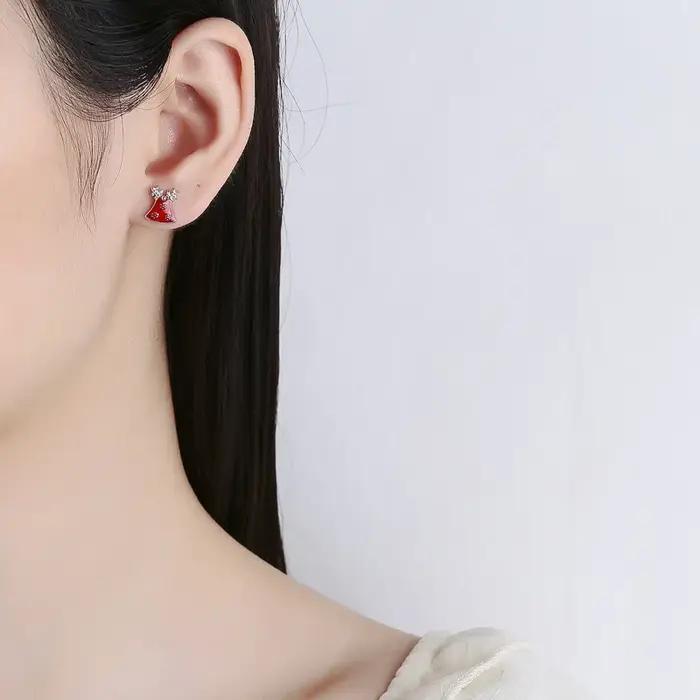 Boucles d'oreilles plaquées rhodium en argent S925