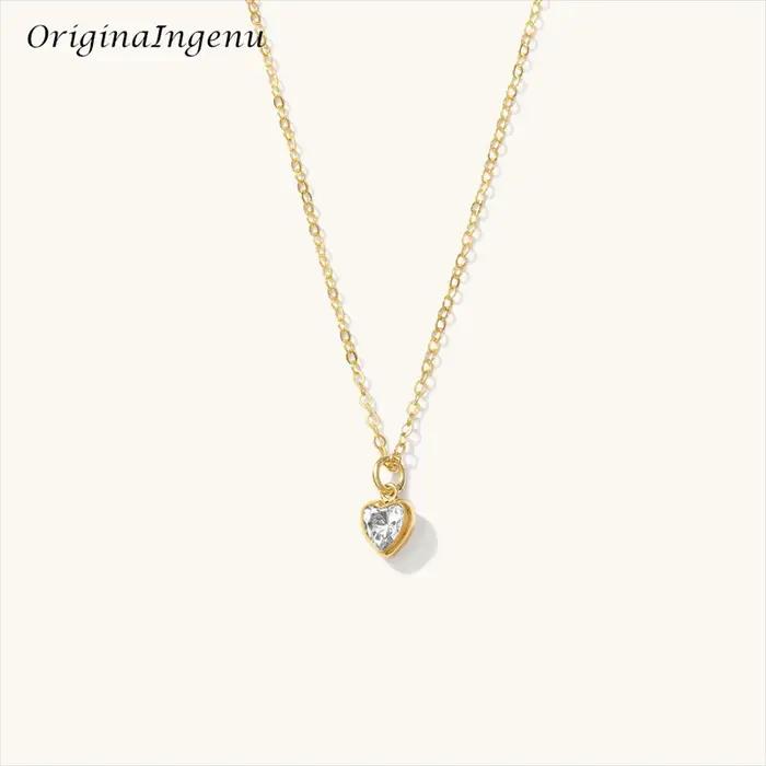 Collier en forme de cœur rempli d'or 14 carats