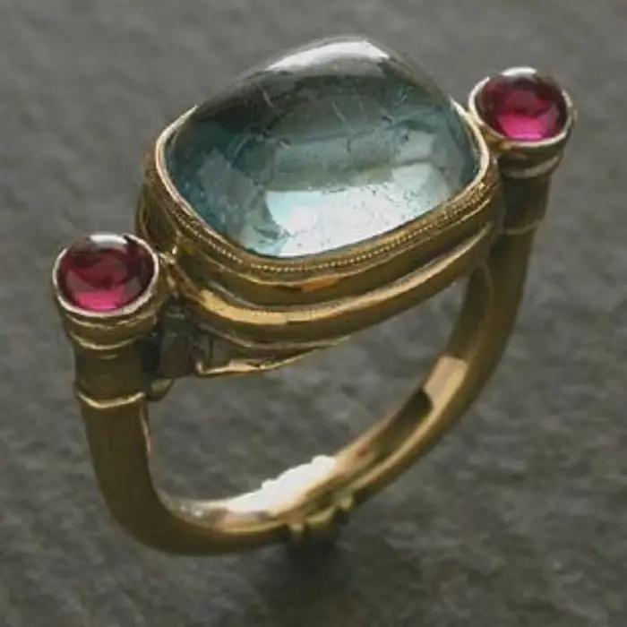 Bagues Vintage simples en pierre de couleur rouge bleu pour femmes, accessoires de fête, cadeaux, bi