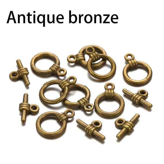 20 ensembles/lot KC lisse rond OT fermoir bijoux en argent Antique à la main fabrication de bracelets collier DIY