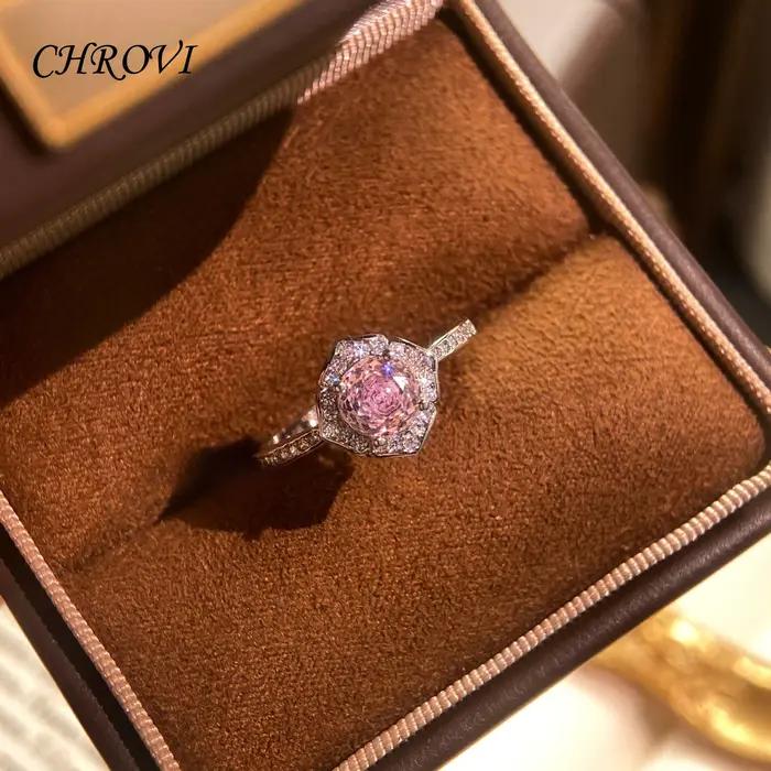 Bague ouverte en argent pur 925 avec rose du millénaire