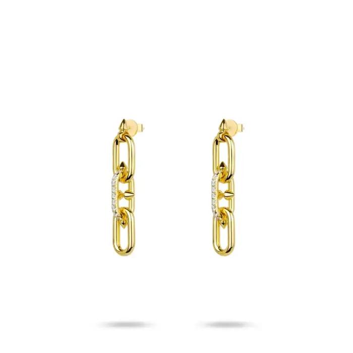 BELLUX 925 argent synthétique Zircon or anneau boucle dynamique mode ongles femmes boucles d'oreilles Banquet bijoux fins
