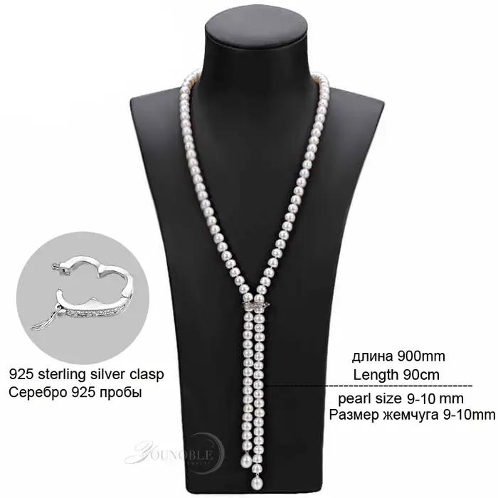 Collier en perles véritables long pour femmes