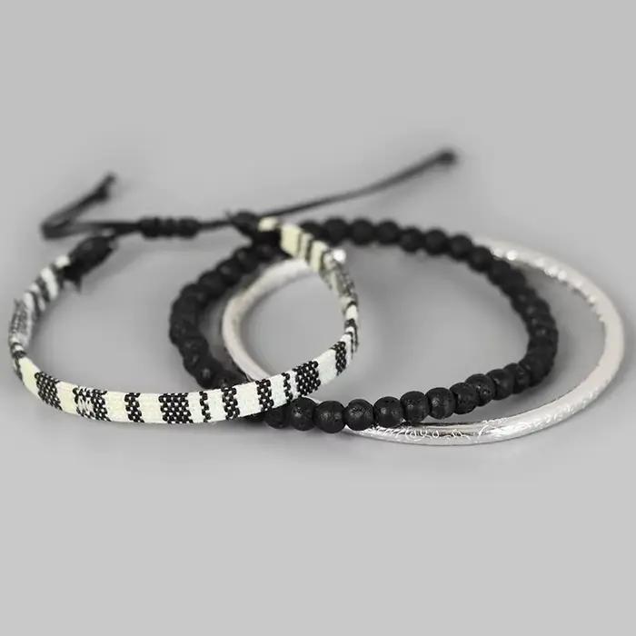 Ensemble de bracelets en perles pour hommes, style bohème, été, plage, fête, bijoux, Vintage, tressé à la main, ajustables, cadeaux pour filles et femmes