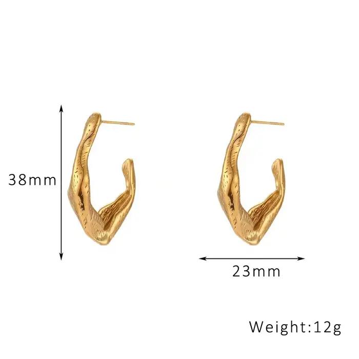 Boucles d'oreilles rétro en acier inoxydable doré style ethnique pour femmes occasions spéciales