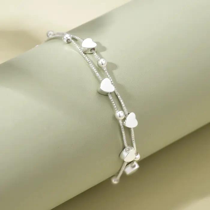 925 Bracelets en argent Sterling femme coeur boule chaîne bracelet à breloques Couple concepteur bijoux accessoires