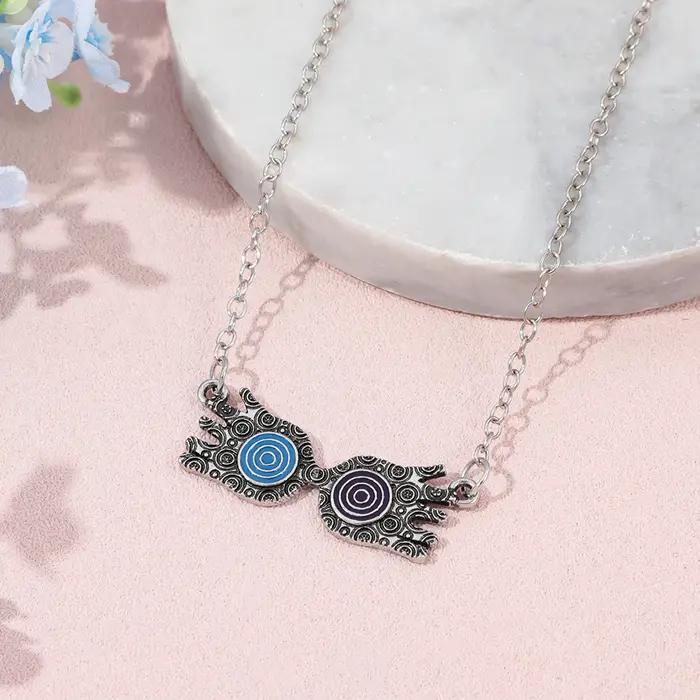 Collier de lunettes Luna Lovegood mauvais œil bleu rouge Boho bijou à offrir pour femmes occasions spéciales