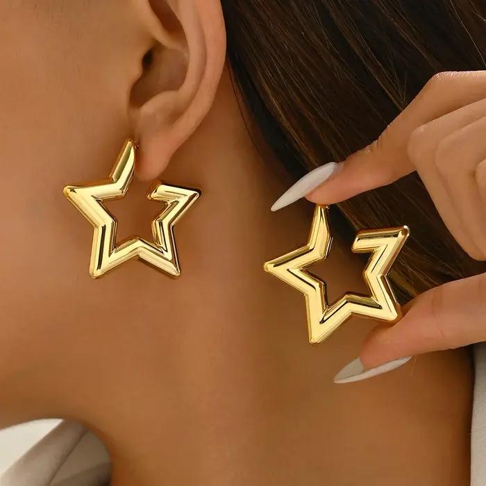Boucles d'oreilles géométriques irrégulières en strass pour femmes, élégantes et minimalistes, bijoux tendance pour sorties et événements