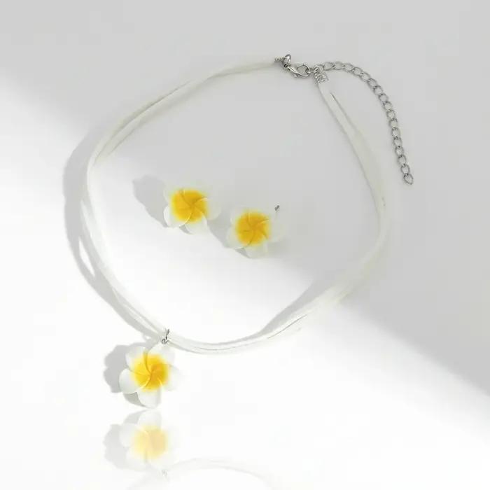 Parure de bijoux bohème élégante avec grandes fleurs pour femme