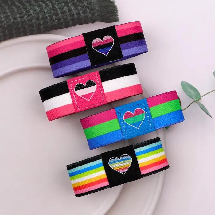 LGBT arc-en-ciel drapeau Bracelet brassard Sport Bracelet élastique Bracelets accessoires de mode Bracelets brassard cadeau