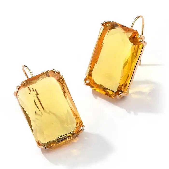 Boucles d'oreilles suspendues en résine transparente pour femmes, style bohémien, tendance, géométri
