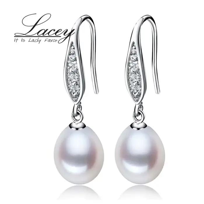 Boucles d'oreilles en perles noires naturelles, bijoux pour femmes, boucles d'oreilles en argent 925