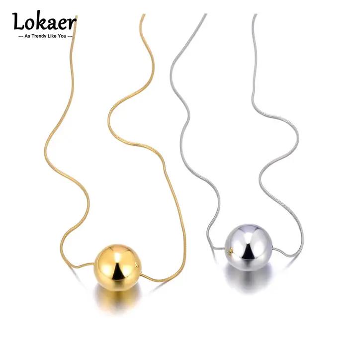 Lokaer-Collier pendentif grosse boule pour femme